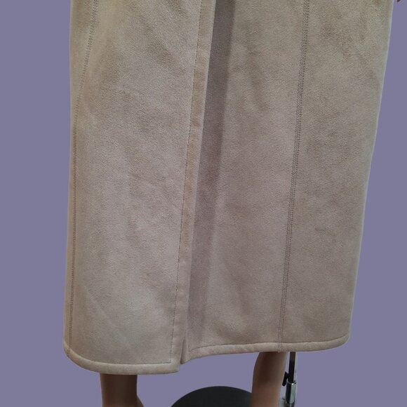 Vintage Penny Lane Coat 90s Y2K Beige Faux Fur Faux Suede Full length Size M - Picture 5 of 12